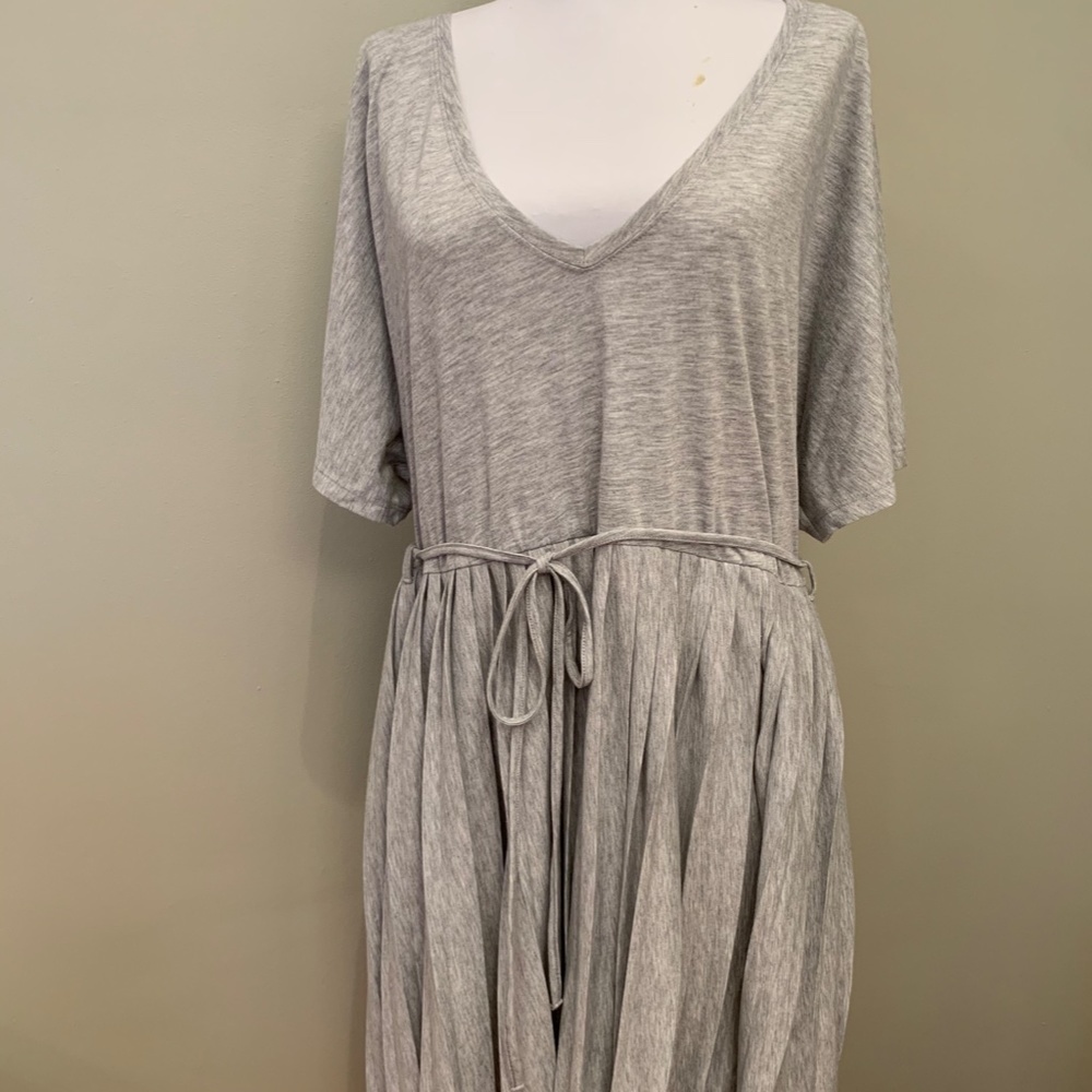 ASOS Gray Pleated Jersey Babydoll Dress (14)